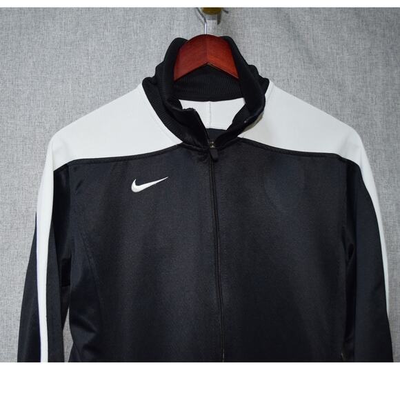 Nike Dri-FIT Full Zip Track Jacket Black White Size Large - Picture 2 of 4